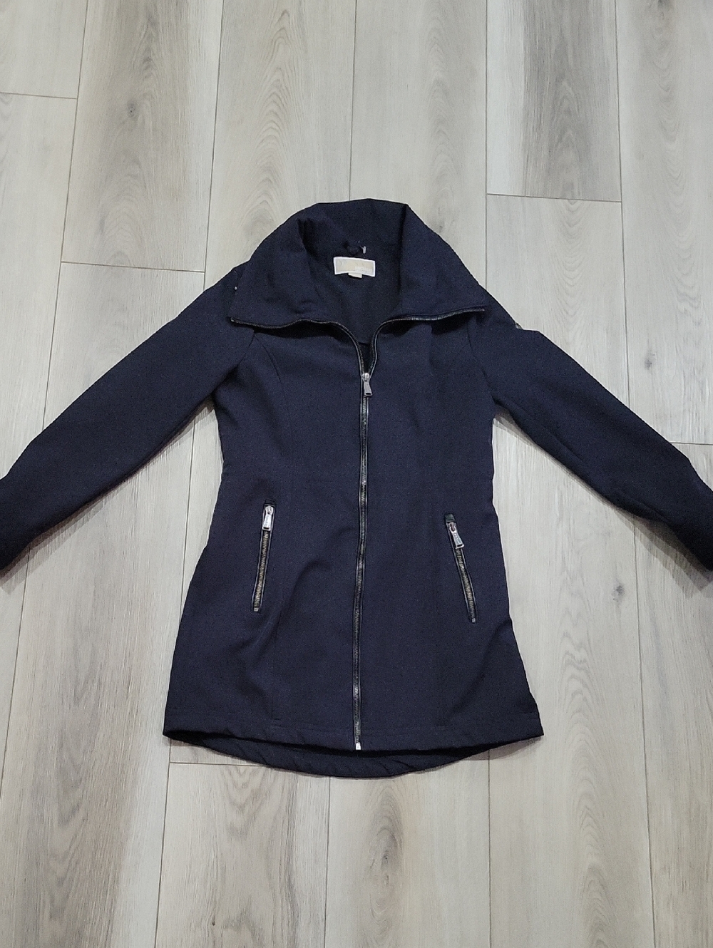 Michael Kors Black Zip-Front Trench Coat